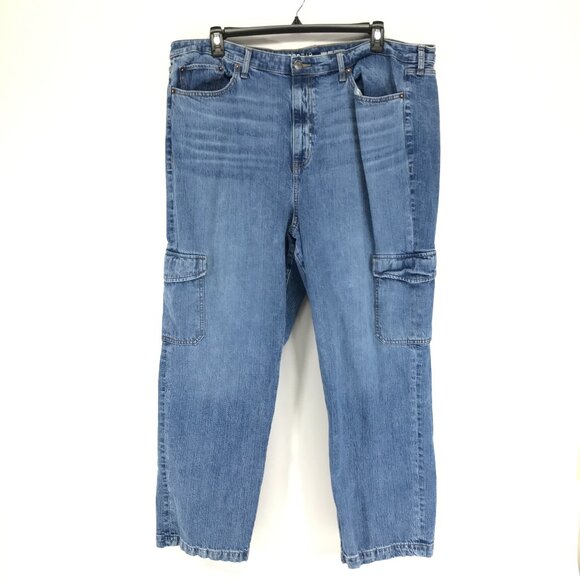 Torrid High Rise Straight Cargo Jean Women's Plus Size 24 Vintage Stretch Casual - Picture 1 of 15